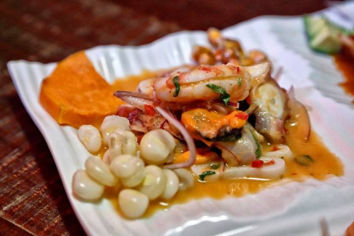 El clásico ceviche del restaurante peruano.