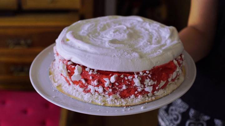 Tarta merengada de sorbete de fruta