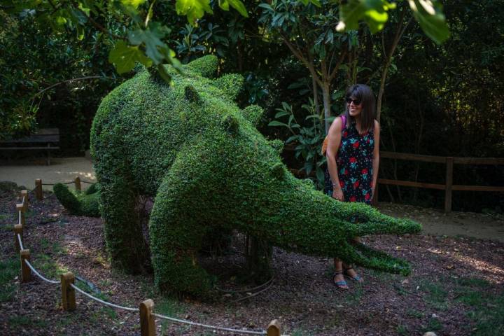 Las figuras de dinosaurios atraen a niños y mayores.