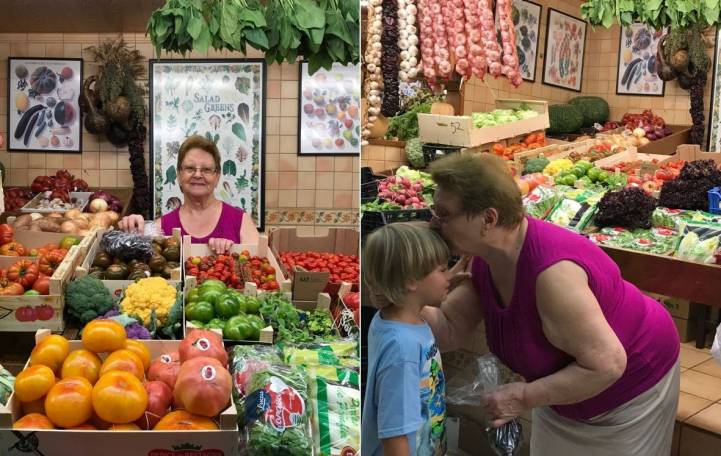 María Cardona lleva más de 40 años en el Mercat Nou, al frente de su frutería. Foto: Beatriz Vigil