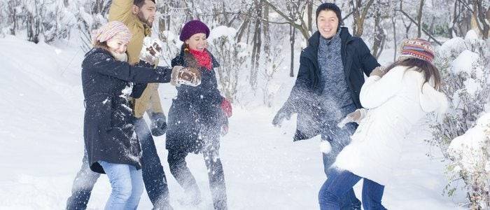 Guerra de bolas de nieve.