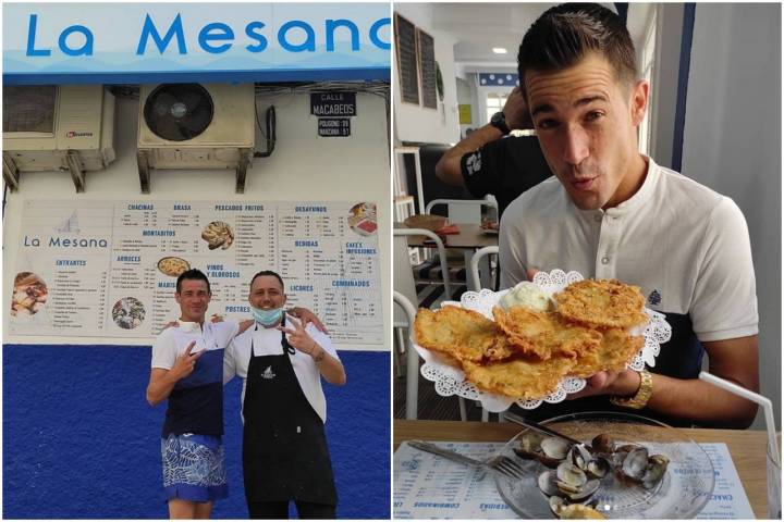 Juanjo en su visita al restaurante La Mesona.