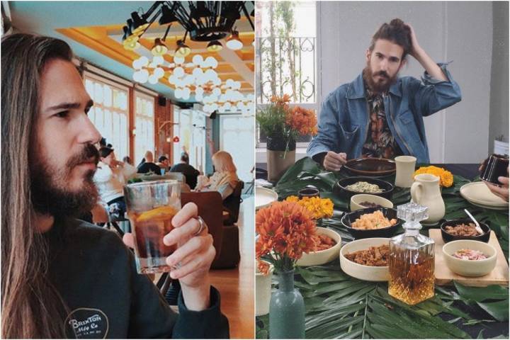 El artista frecuenta los locales vegetarianos de Barcelona. Fotos: Instagram.