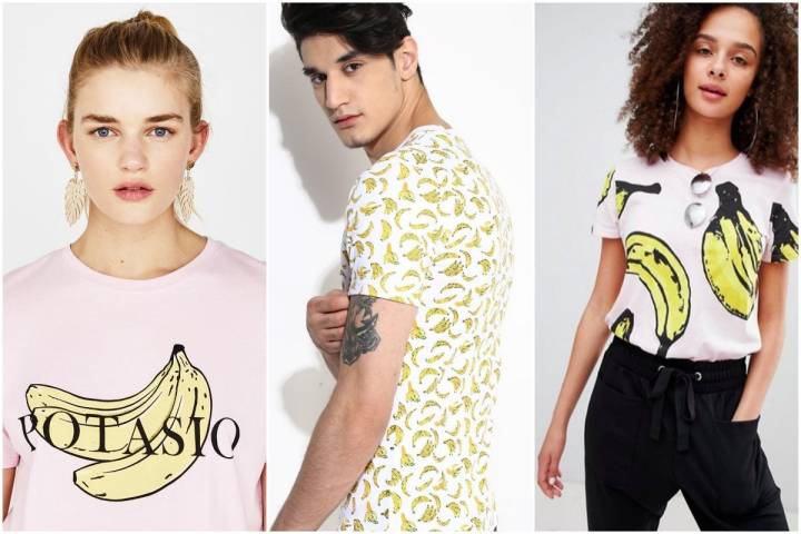 Los plátanos, todo un 'print' juguetón (Bershka, Shopbrownboy.com).