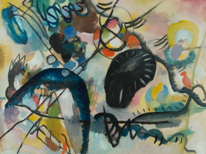 Punto negro, de Vassily Kandinsky (1912. Óleo sobre lienzo). Foto: Colección del Museo Ruso.