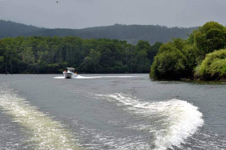 Barco deportivo río Ulla