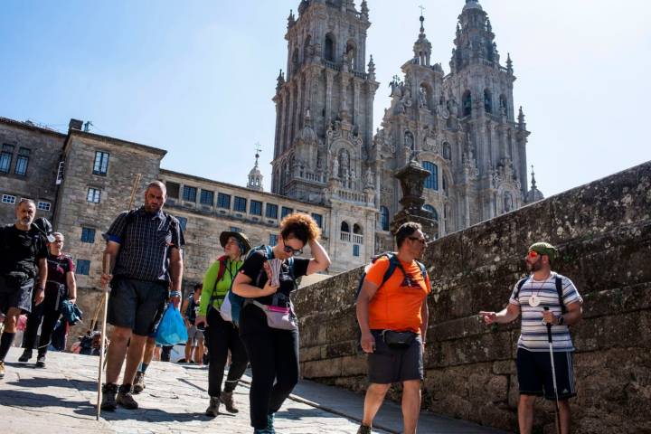 Una vez hecha la foto de rigor, toca ir a por la Compostela.